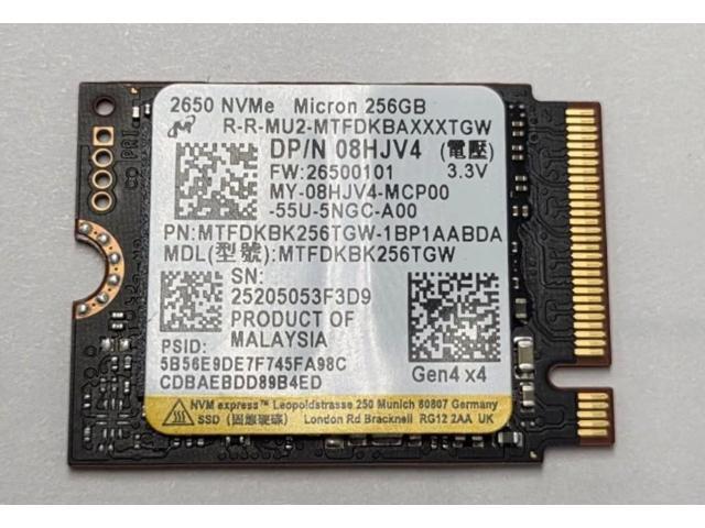 Micron 256GB 2650 M.2 2230 NVMe PCIe Gen4 x4 SSD - OEM Internal Solid State Drive - MTFDKBK256TGW-1BP1AABDA, for Laptop Desktop