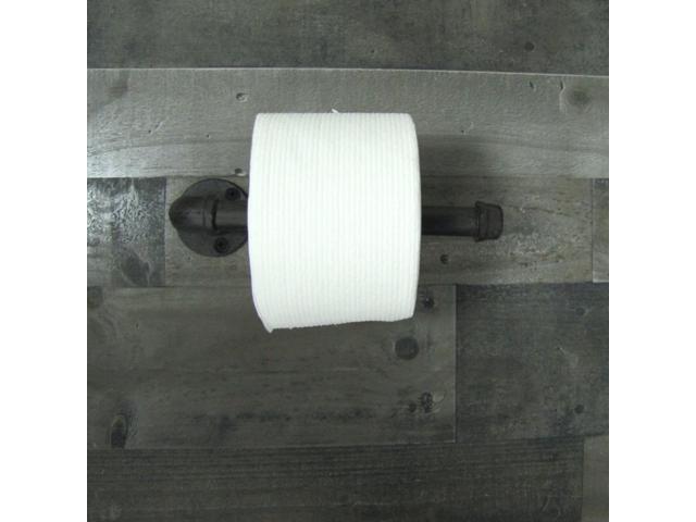 Treasure Gurus Rustic Metal Wall Mount Pipe Toilet Paper Roll Holder Bathroom TP Rack Industrial Decor