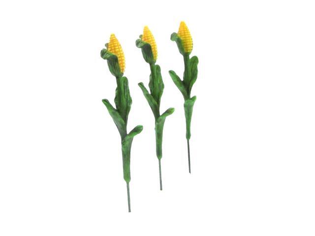 Treasure Gurus 3pc Miniature Corn Stalks Fairy Garden Farm Ornament Set Mini Plant Dollhouse Decor Accessory