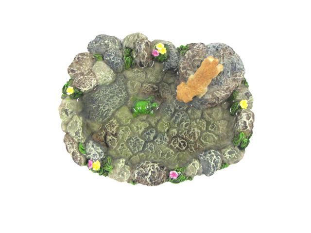 Treasure Gurus Miniature Stone Pond Turtle Dog Fairy Garden Ornament Mini Outdoor Dollhouse Decor Accessory