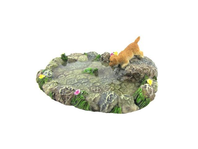 Treasure Gurus Miniature Stone Pond Turtle Dog Fairy Garden Ornament Mini Outdoor Dollhouse Decor Accessory
