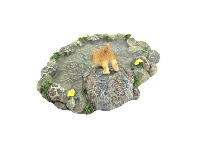 Treasure Gurus Miniature Stone Pond Turtle Dog Fairy Garden Ornament Mini Outdoor Dollhouse Decor Accessory