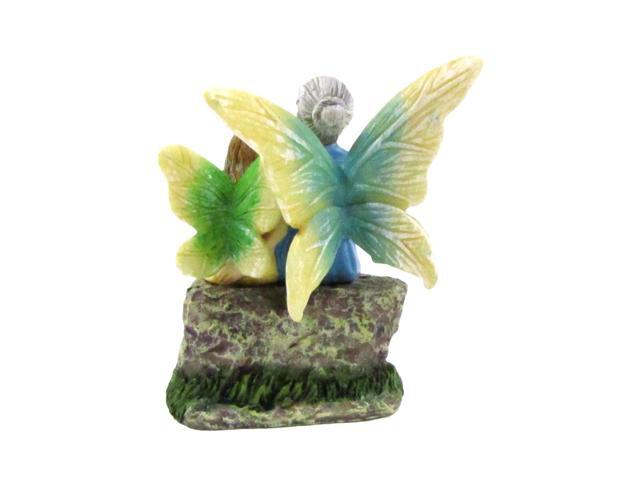 Treasure Gurus Mini Fairy Girl Grandma Reading Figurine Garden Accessory Outdoor Decor Ornament