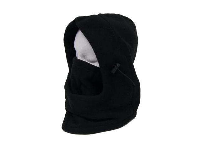 Treasure Gurus Black Fleece Full Face Covering Mask Hoodie Biking Ski Winter Balaclava Cold Weather Protection