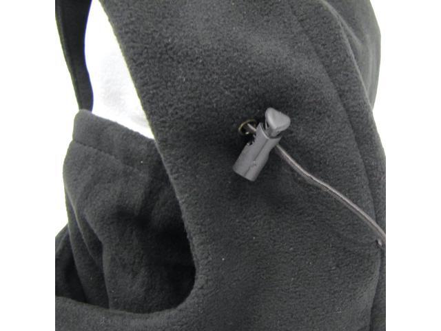 Treasure Gurus Black Fleece Full Face Covering Mask Hoodie Biking Ski Winter Balaclava Cold Weather Protection