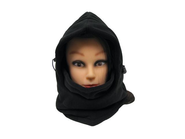 Treasure Gurus Black Fleece Full Face Covering Mask Hoodie Biking Ski Winter Balaclava Cold Weather Protection