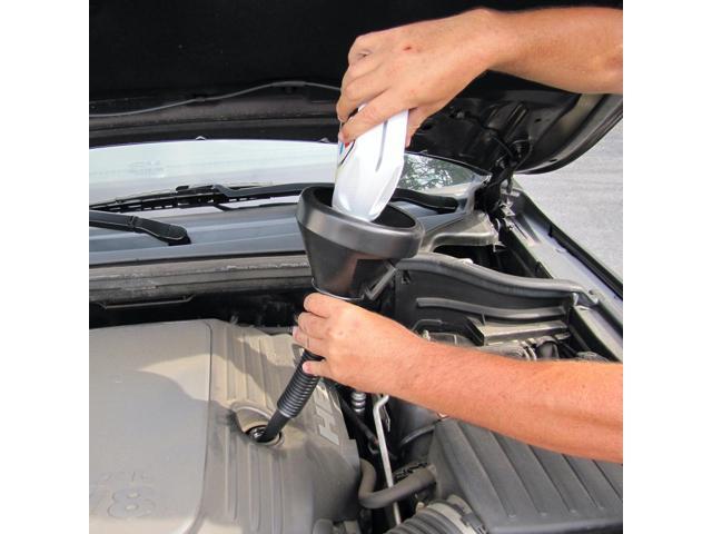Treasure Gurus 7' Multi-Functional Jumbo Plastic Wide Mouth Garage Automotive Oil Gas Funnel Long Flexible Extension
