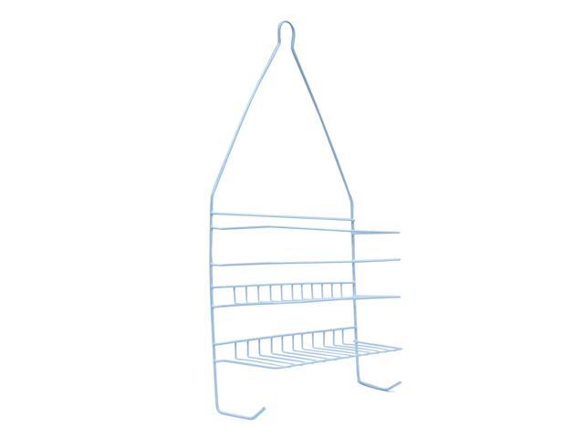 Hanging White Metal Shower Head Caddy Bathroom Storage Wall Mount Bath Organizer Rack