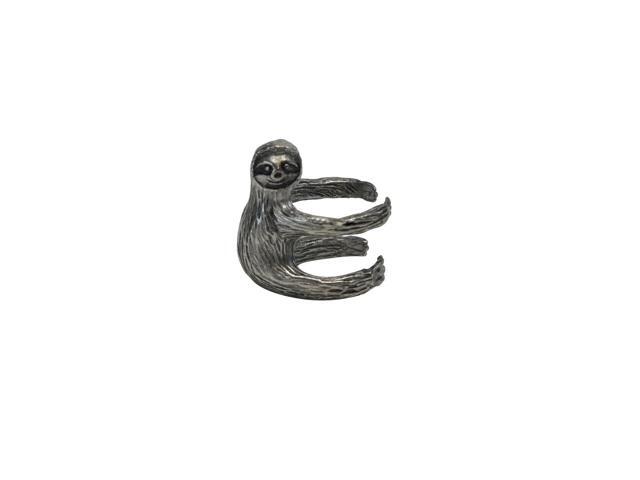 Sterling Silver Sloth Finger Ring Metal Fashion Accessory Cute Women's Jewelry Animal Gift