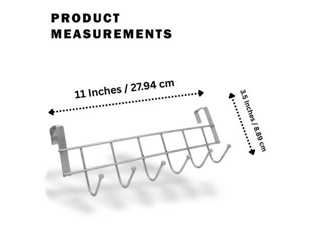 Metal Over Cabinet Door Hook Rack 6 Hook Organizer for Towels, Coats, Hats, and Bags Hanging Storage for Kitchen, Bathroom, Bedroom Modern Door...