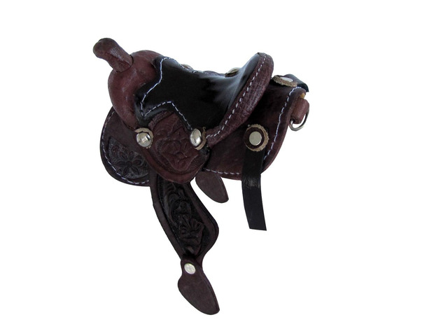 Authentic Real Leather Western Saddle Keychain