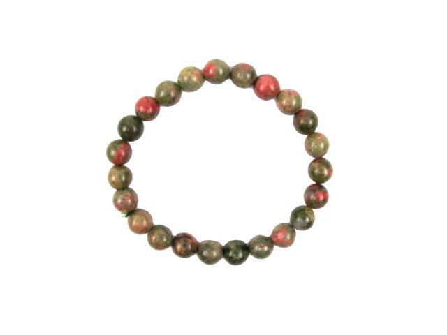Natural Unakite Jasper Gemstone Beaded Chakra Bracelet Energy Cleansing Jewelry