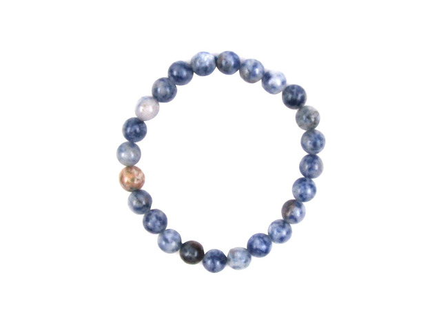 Natural Sodalite Gemstone Beaded Throat Chakra Bracelet Reiki Stone Holistic Jewelry