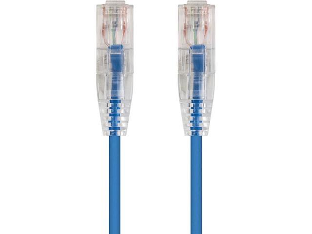 Monoprice Cat6 Ethernet Patch Cable - 5 feet - Blue Snagless RJ45 Stranded 550MHz UTP CMR Riser Rated Pure Bare Copper Wire 28AWG - SlimRun Series