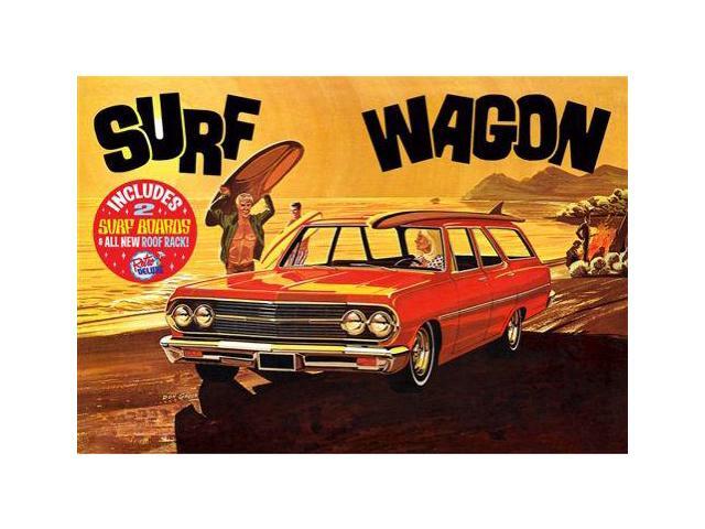 Skill 2 Model Kit 1965 Chevrolet Chevelle /Surf Wagon/ with Two Surf Boards 4 in 1 Kit 1/25 Scale Model by AMT'''