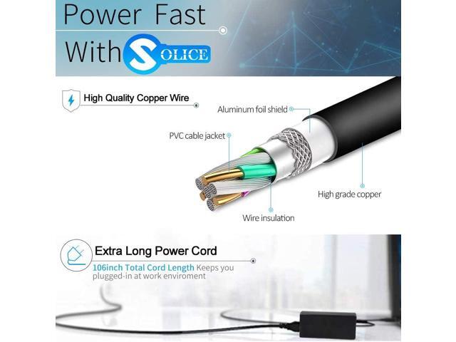 SOLICE 65W Laptop Charger Compatible with HP Revolve 810 820 840 850 725 745 755 G1 G2,Compatible with Folio 9470m 9480m 430 G1 G2 440 450 455 645...