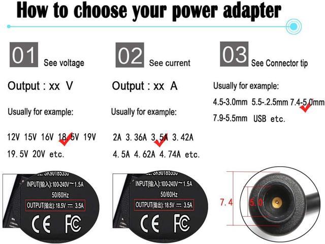 65W AC Adaptor Laptop Charger for HP ProBook 4540s 4440s 4530s 4430s 4520s 6570b 6560b 6470b 6550b EliteBook 8460p 8440p 8470p 2540p 8570p 8560p HP...