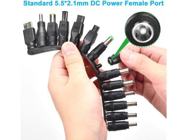aceyoon 38 PCS Universal Laptop DC Power Adapter Tips 5.5 mm x 2.1 mm DC AC Power Adapter Kits Connector for Thinkpad Power Supply Plug Jack Sets