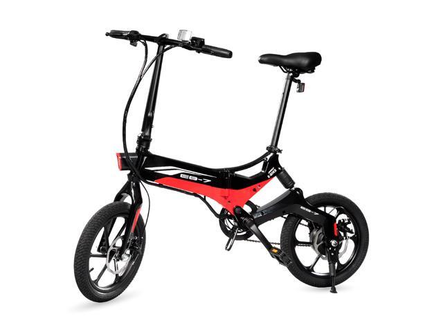 Swagtron Swagcycle EB-7 Elite Folding Electric Bike, 16-Inch Wheels, Swappable Battery with Keylock & Rear Suspension