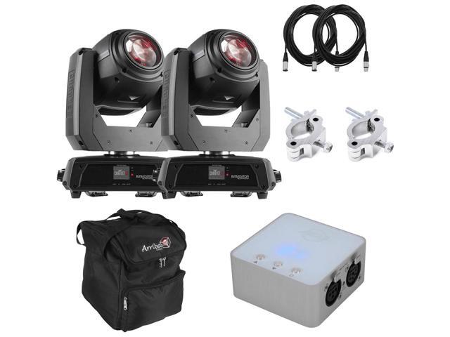 (2) CHAUVET DJ Intimidator Beam 140SR Moving Head Beam + Arriba Cases AC160 Padded Lighting Fixture Case + American DJ myDMX 3.0 DMX Controller and...