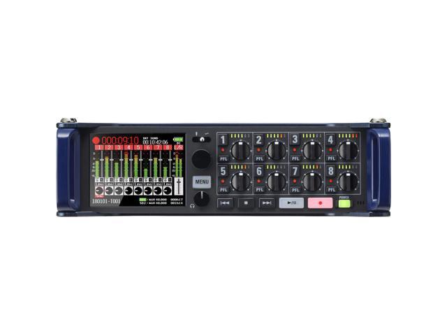 Zoom F8n Multi-Track Field Recorder + Tripod Mic Stand + (4) XLR to XLR Cables and (4) TRS to TRS Cables.
