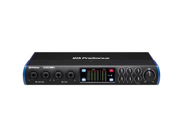 PreSonus Studio 1810c 18x8 USB Type-C Audio/MIDI Interface + Samson C01 Condenser Microphone + Tascam TH-02 Studio Headphones (Black) and Cable.