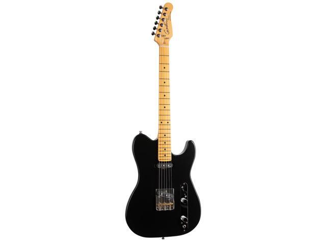 Godin (049332) Stadium HT Electric Guitar Matte Black, Gator Stand, (2) ErnieBall Cable, KLIQ TinyTune Bundle