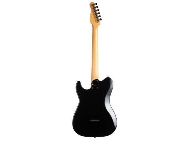 Godin (049332) Stadium HT Electric Guitar Matte Black, Gator Stand, (2) ErnieBall Cable, KLIQ TinyTune Bundle