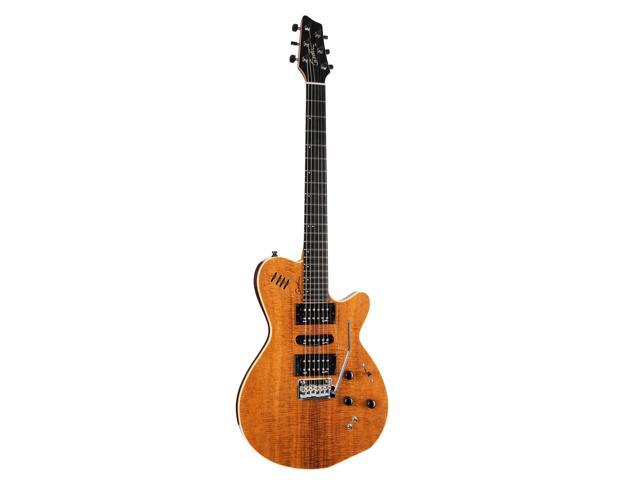 Godin (041497) xtSA Koa Electric Guitar, Natural, (2) Ernie Ball 2221 Cable, Hercules GS415B, D'Addario Humidikit Bundle