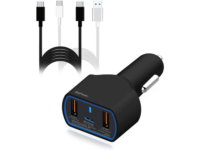 High Power Delivery 120W USB-C Laptop Car Charger Compatible with Surface Book Laptop 4 3 Pro 10 9 8 X 7 HP Razer Dell USB-C Laptop Vehicle Charger...
