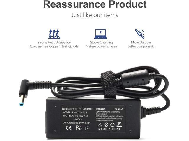 19.5V 2.31A 45W Blue Tip Laptop Charger - Fit for hp Pavilion 741727-001 15-f233wm 15-af131dx 15-f272wm 15-f211wm 15-f387wm 17-g121wm, Elitebook...