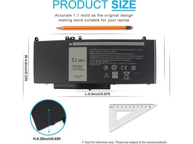 7.4V 51Wh Type G5M10 Laptop Battery Compatible with Dell Latitude E5450 E5550 E5250 15.6 inch 8V5GX R9XM9 WYJC2 1KY05 080-854-0066 0WYJC2 451-BBLN...