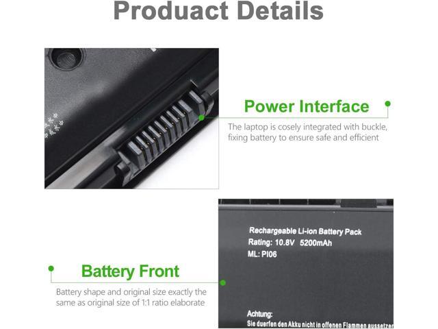 Tinkon PI06 P106 Notebook Battery 710416-001 710417-001 Replace for HP Envy Pavilion 14 15 17 touchsmart 17 17-E000 Series Laptop HSTNN-LB4N...