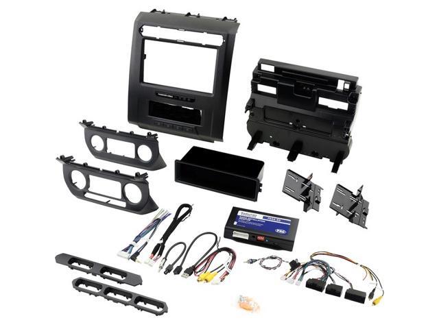 PAC - Integrated Radio Replacement Dash Kit with Climate and Steering Wheel Controls for Select Ford F-Series Trucks - Black - image 4