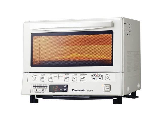 Panasonic Toaster Oven FlashXpress with Double Infrared Heating and Removable 9-Inch Inner Baking Tray, 1300W, 4-Slice, White