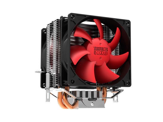 PC Cooler Red Ocean Mini Plus CPU Cooler - 6mm Copper Heatpipe - Dual 80mm Silent Fan For socket 754/939/AM2/AM2+/AM3/FM1 LGA 775/1156/1155/1150
