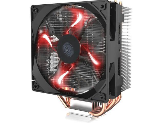 Cooler Master Blizzard T400 - CPU Cooler with XtraFlo 120 'Fire Red' LED PWM Fan & 4 Direct Contact Heatpipes - Intel/AMD Universal Mounting (Intel.
