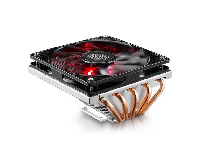 Cooler Master GeminII M5 LED - 2U Low Profile CPU Cooler with 5 Direct Contact Heatpipes & XtraFlo 120 Slim 'Fire Red' LED PWM Cooling Fan