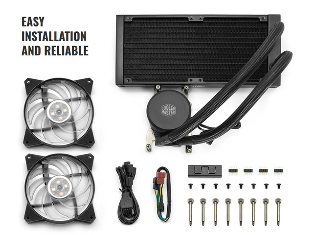 Cooler Master MasterLiquid ML240 RGB (TR4 Edition) - AIO CPU Liquid Cooler For AMD RYZEN Thread Ripper - with Dual 120mm RGB MasterFan & Wired RGB...