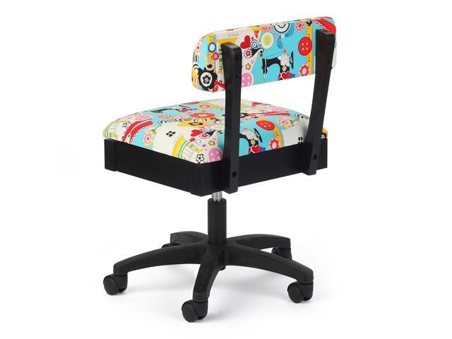Arrow SEW Wow SEW Now Hydraulic Sewing Chair Ergonomic Height Adjustable Sewing & Craft Chair with Hidden Storage, 360° Swivel Base & Lumbar Support