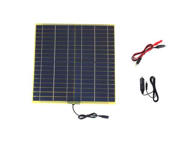 15W 18V 850mA Glass Fiber Solar Cell Solar Panel For 12V Car Battery Charger