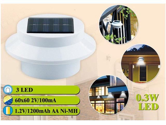 3 LED Solar Power Sensor Wall Light Outdoor Garden Landscape Fence Spot Lamp
