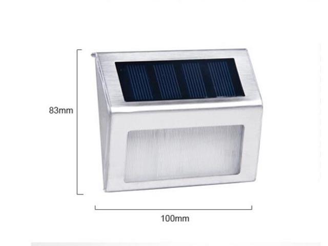 2 LED Outdoor Stainless Steel Solar Energy Light Garden Wall Stair Fences Pathway Lamp Spotlights