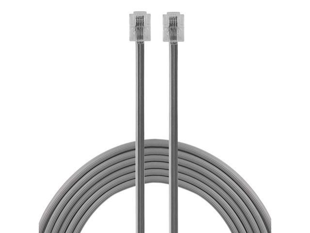 Power Gear Telephone Line Cord, 2 Pack, 15 Feet, Phone Cord, Modular Jack Ends, Works for Phone, Modem or Fax Machine, for Use in Home or Office,...