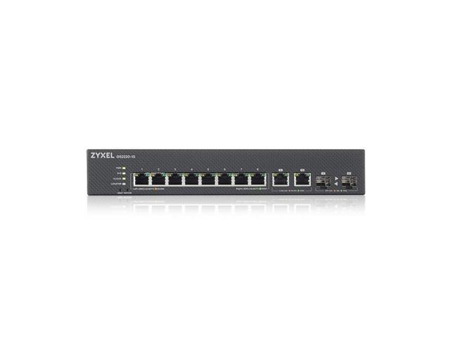 ZyXEL 8-Port Gigabit L2+ Managed and Nebula Pro Cloud Managed Switch with 2 SFP Uplinks, GS2220-10