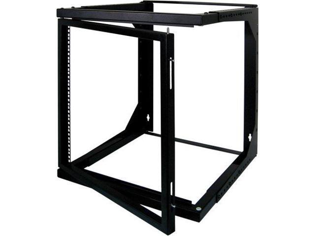 9U Open Wall Mount Frame Rack with Hinge - Adjustable Depth 18'-30'