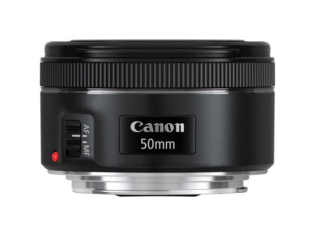 Canon EF 50mm f/1.8 STM Lens (Intl Model) + 49mm UV Filter + Deluxe Lens Pouch + Deluxe Cleaning Kit + Lens Cap Keeper + MicroFiber Cloth Bundle