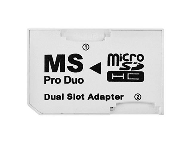 SANOXY Dual Slot MicroSD to MS PRO DUO Adapter, Black (MicroSD or MicroSDHC Cards)