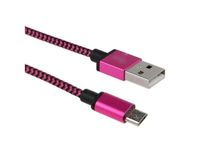 1M / 3FT Micro USB Fast Charger Data Sync Cable Cord (Pink)