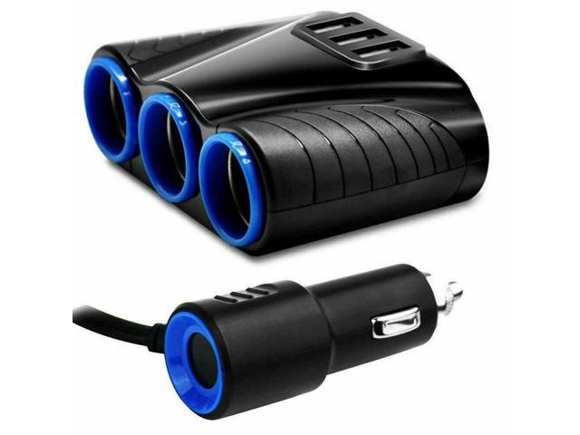 3 Way Car Lighter Socket Splitter Dual USB Charger Power Adapter 12V